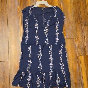 Lucky Brand Navy Floral Midi Dress
